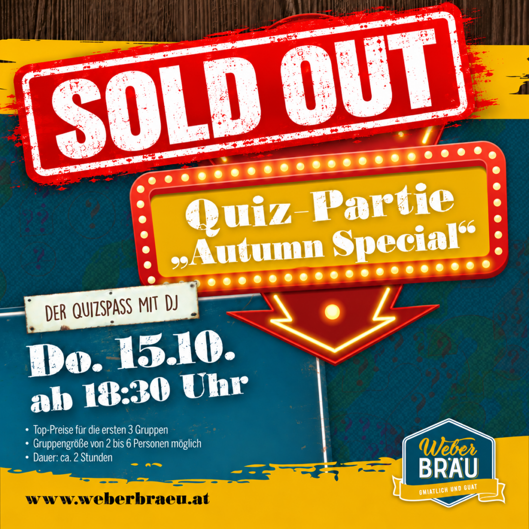 Quiz-Partie „Autumn Special“ ausverkauft Quiz-Partie „Autumn Special“ ausverkauft